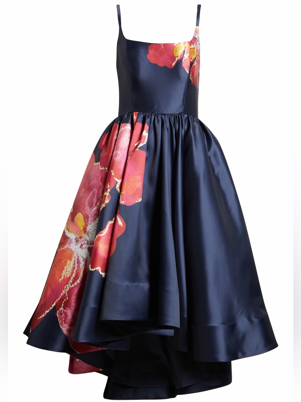NWOT Hutch Womens Shyloh Floral Mikado High-Low Gown Navy 4